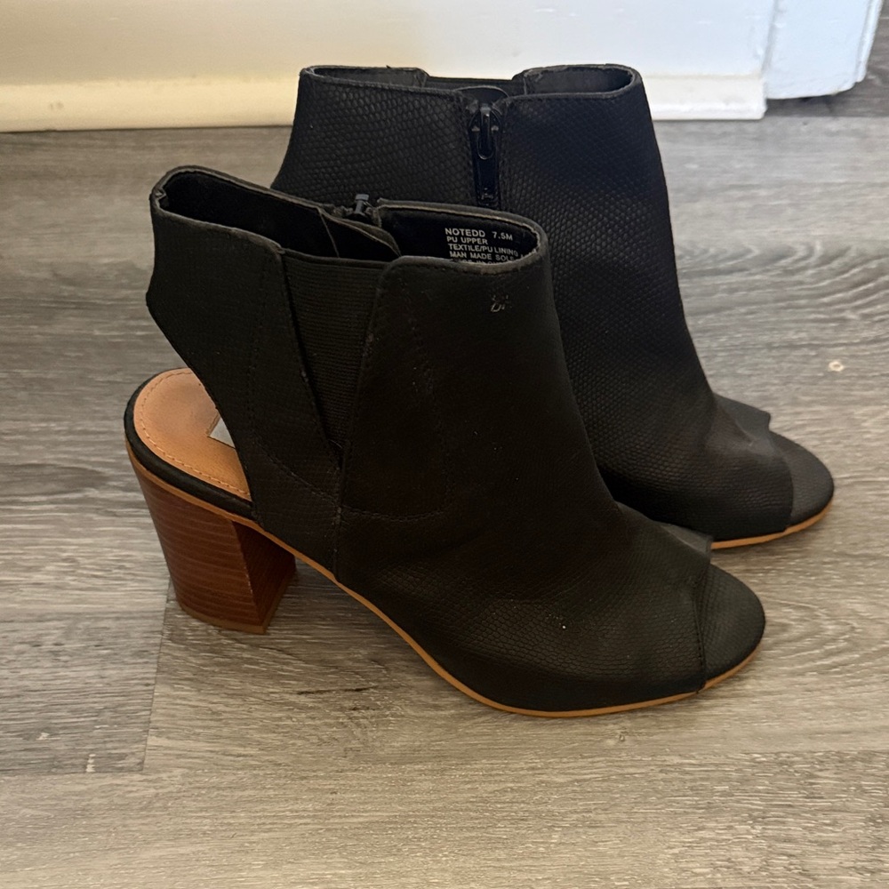 Steve Madden Black Peep-Toe Ankle Booties